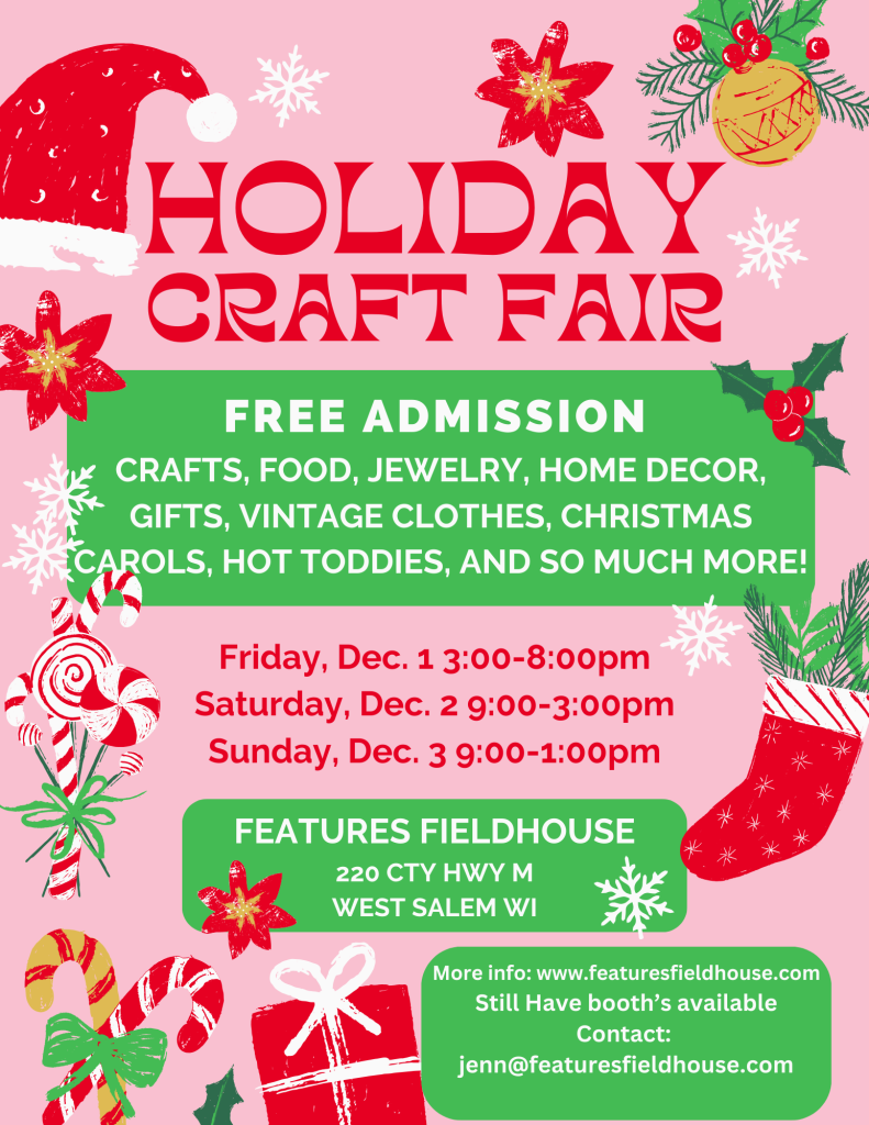 Red Pink Green Colorful Vibrant Holiday Craft Fair Flyer