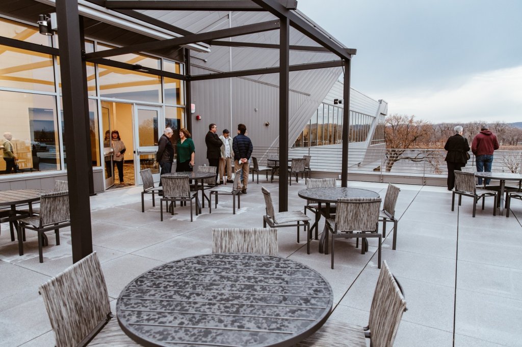 La Crosse Center Patio in the winter before snow