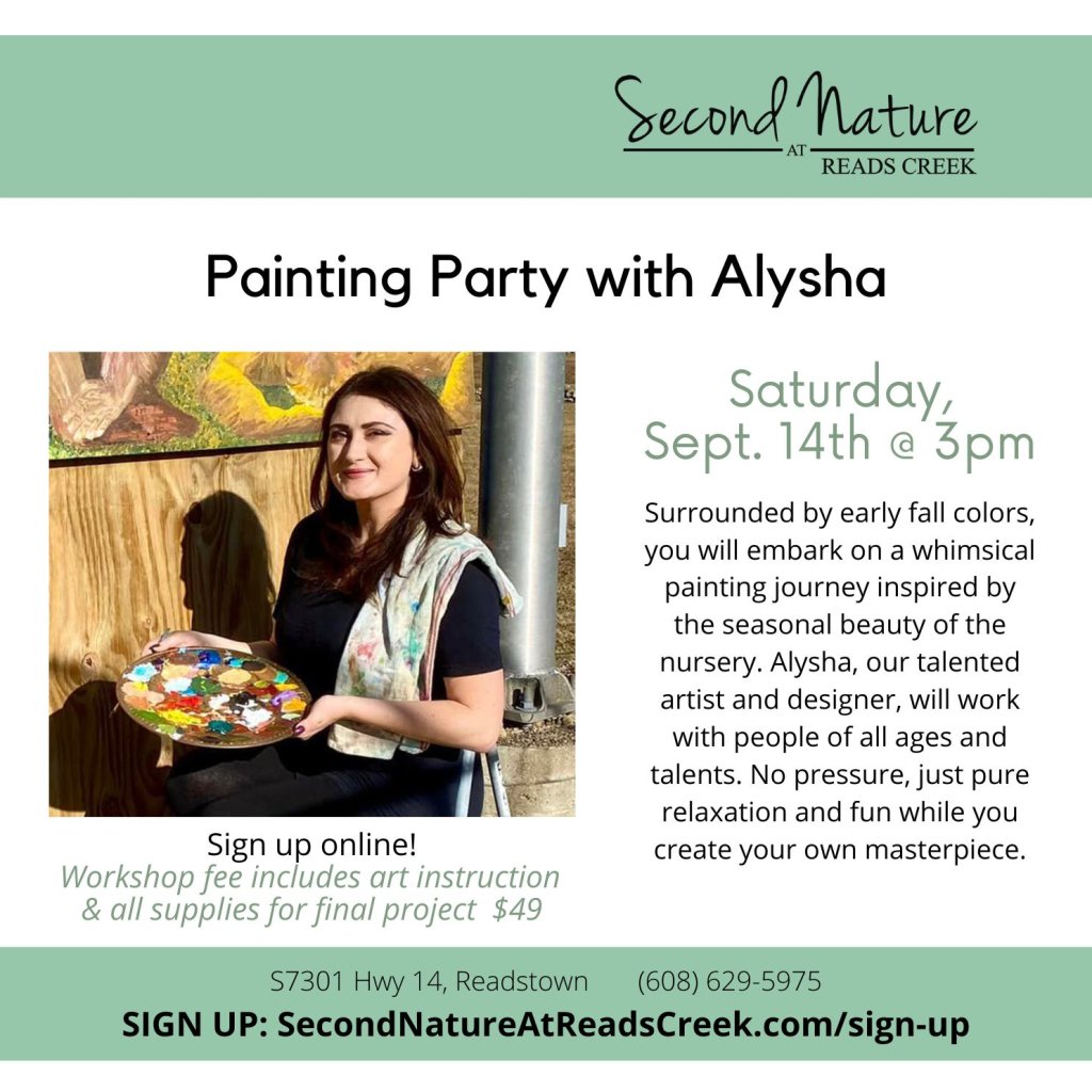 Painting Party with Alysha - September - Second Nature at Reads Creek Nursery
