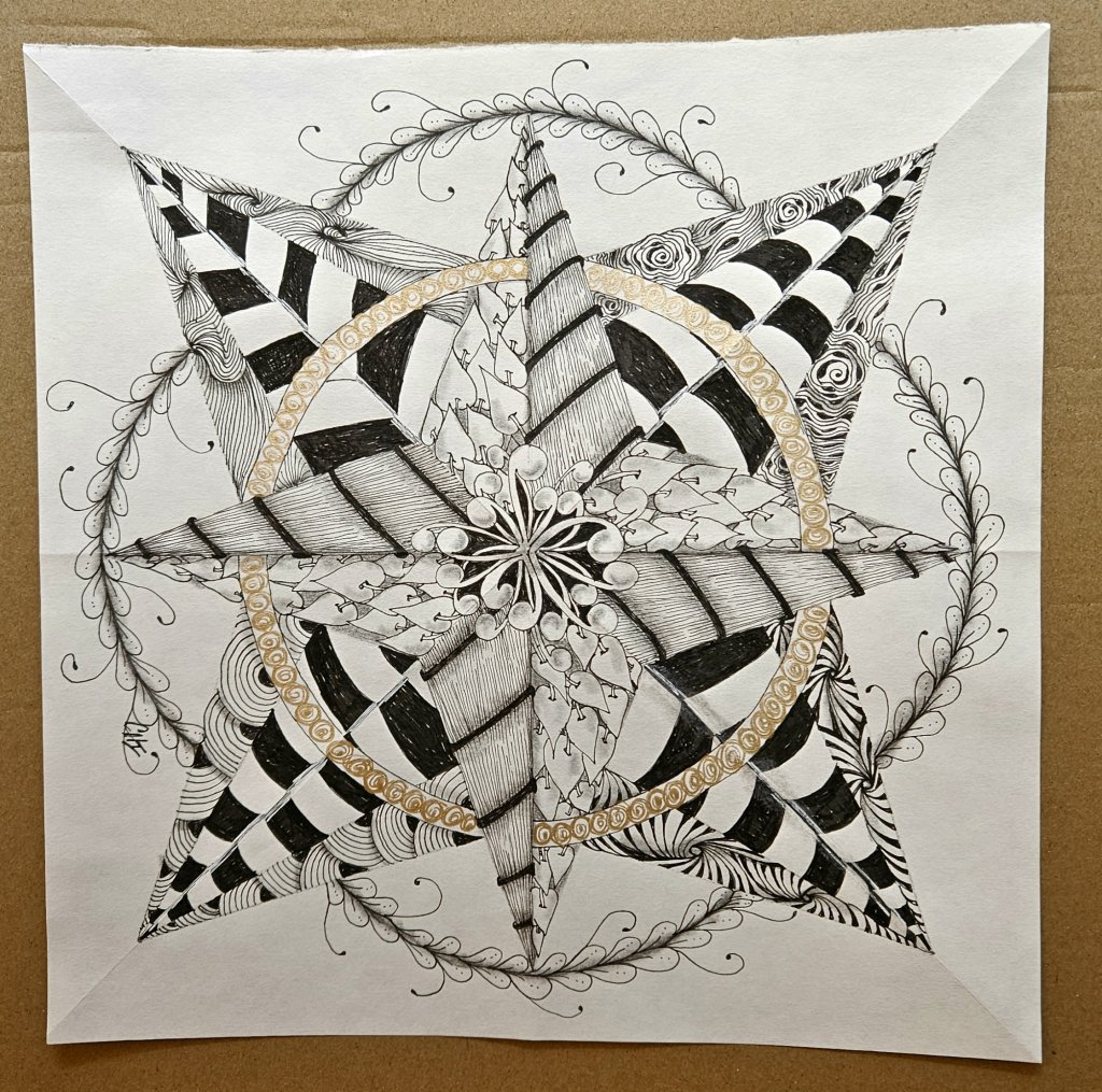 Zentangle compass rose