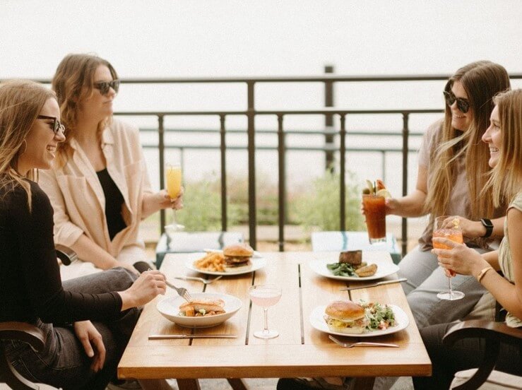 Women dining at the Waterfront Restaurant
