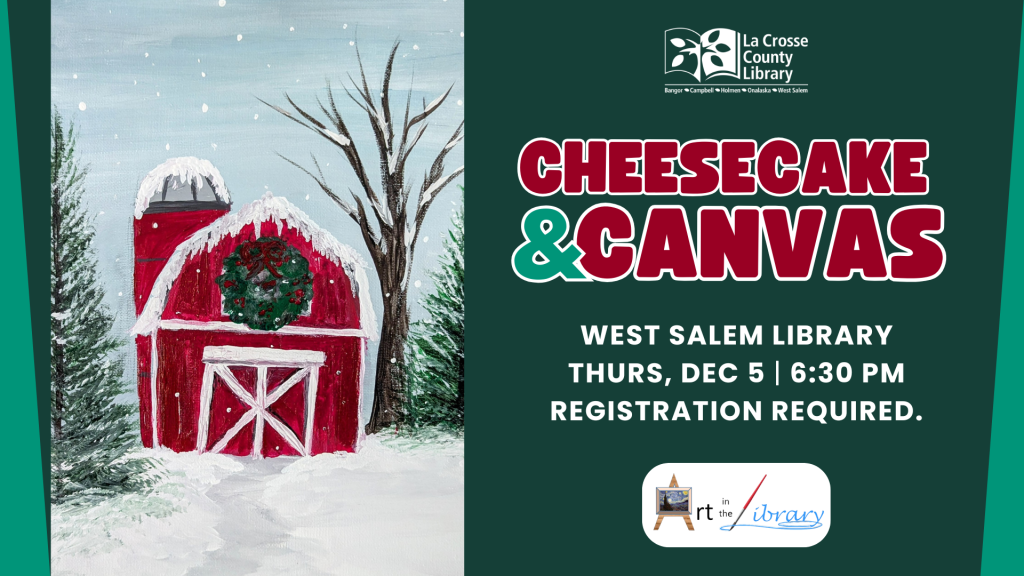 Cheesecake and Canvas Dec 5 event