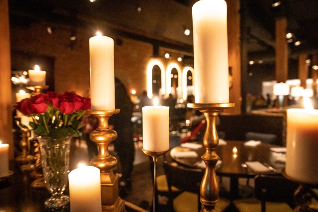 a group of candles on a table