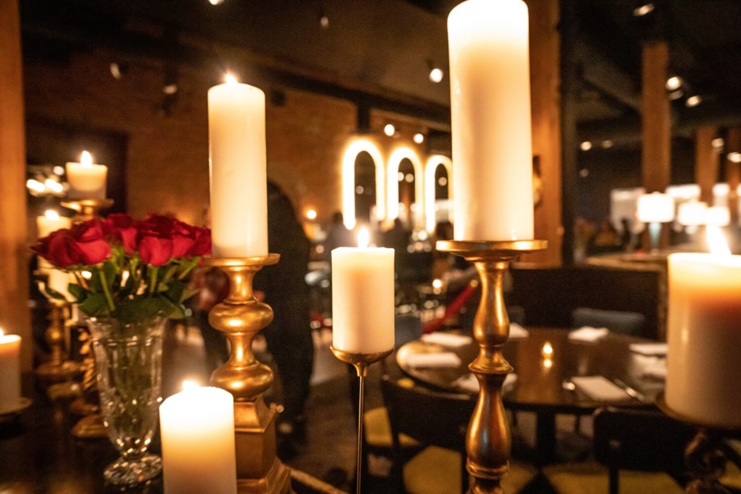 a group of candles on a table
