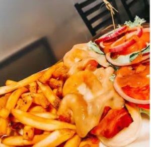 a plate of food on a table