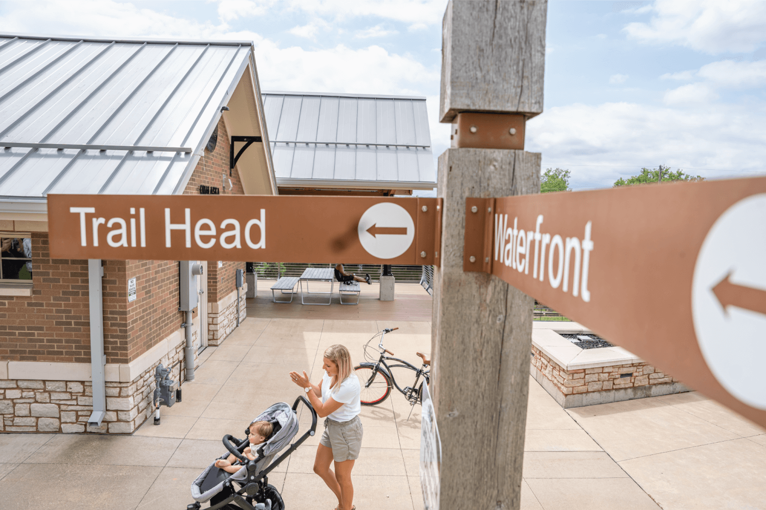 Great River Landing, Onalaska Wisconsin, state trail head, mother and son summer, accessible trails, mississippi river, lake onalaska