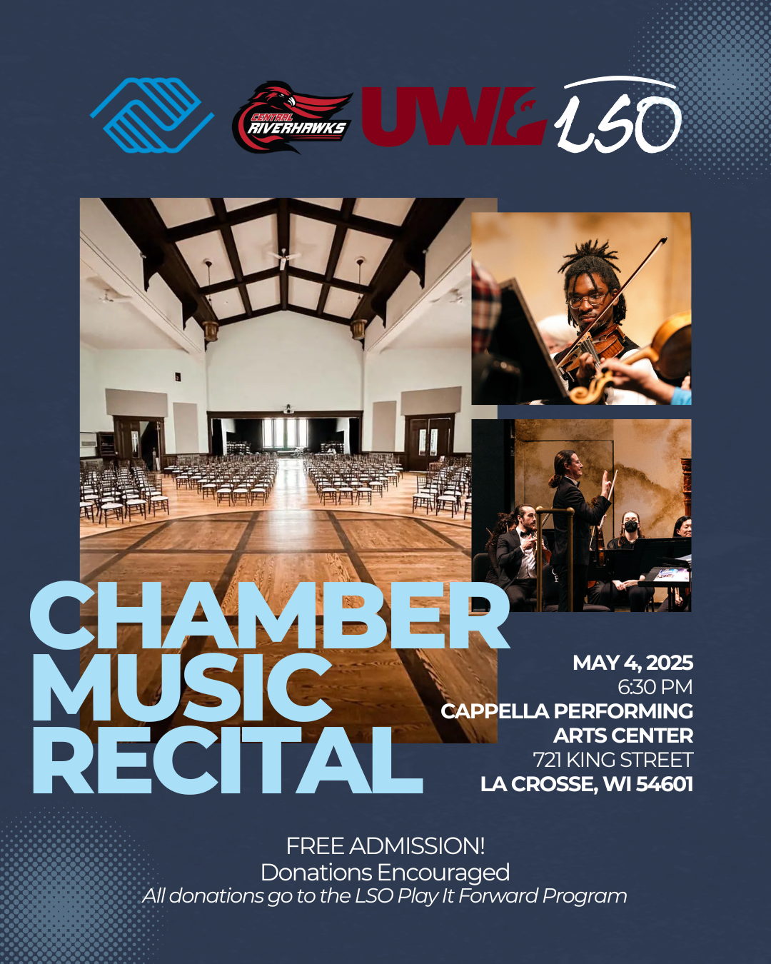 May 4 2025 630 pm Cappella Performing Arts Center 721 King Street La Crosse WI 54601