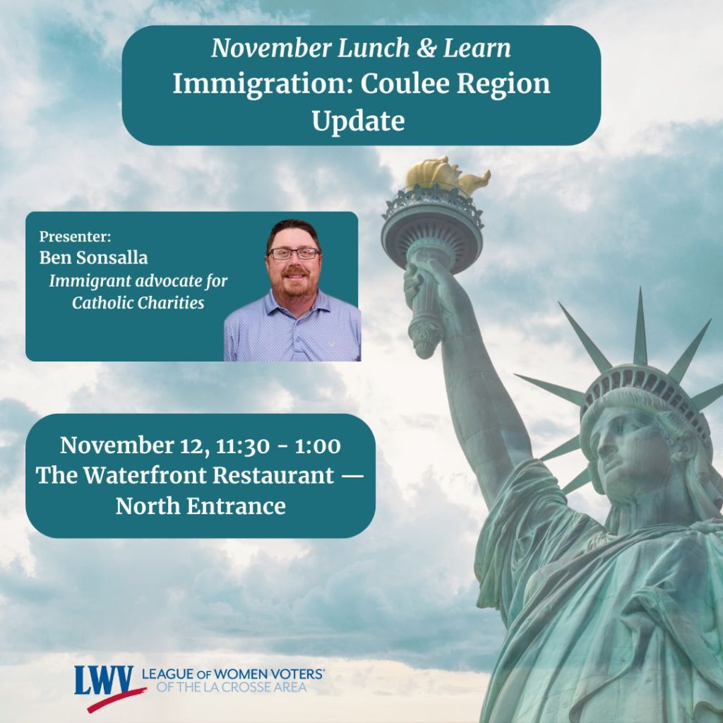League of Women Voters Lunch & Learn 8 Immigration Nov LL Square