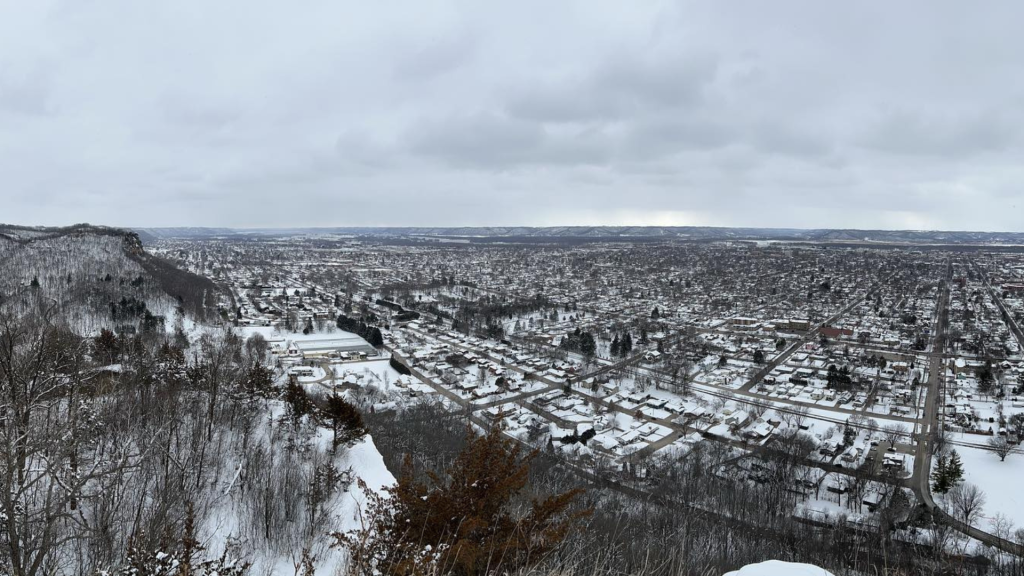 Views of the La Crosse Region from the bluffs in the winter