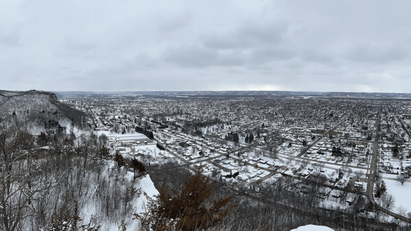 Views of the La Crosse Region from the bluffs in the winter
