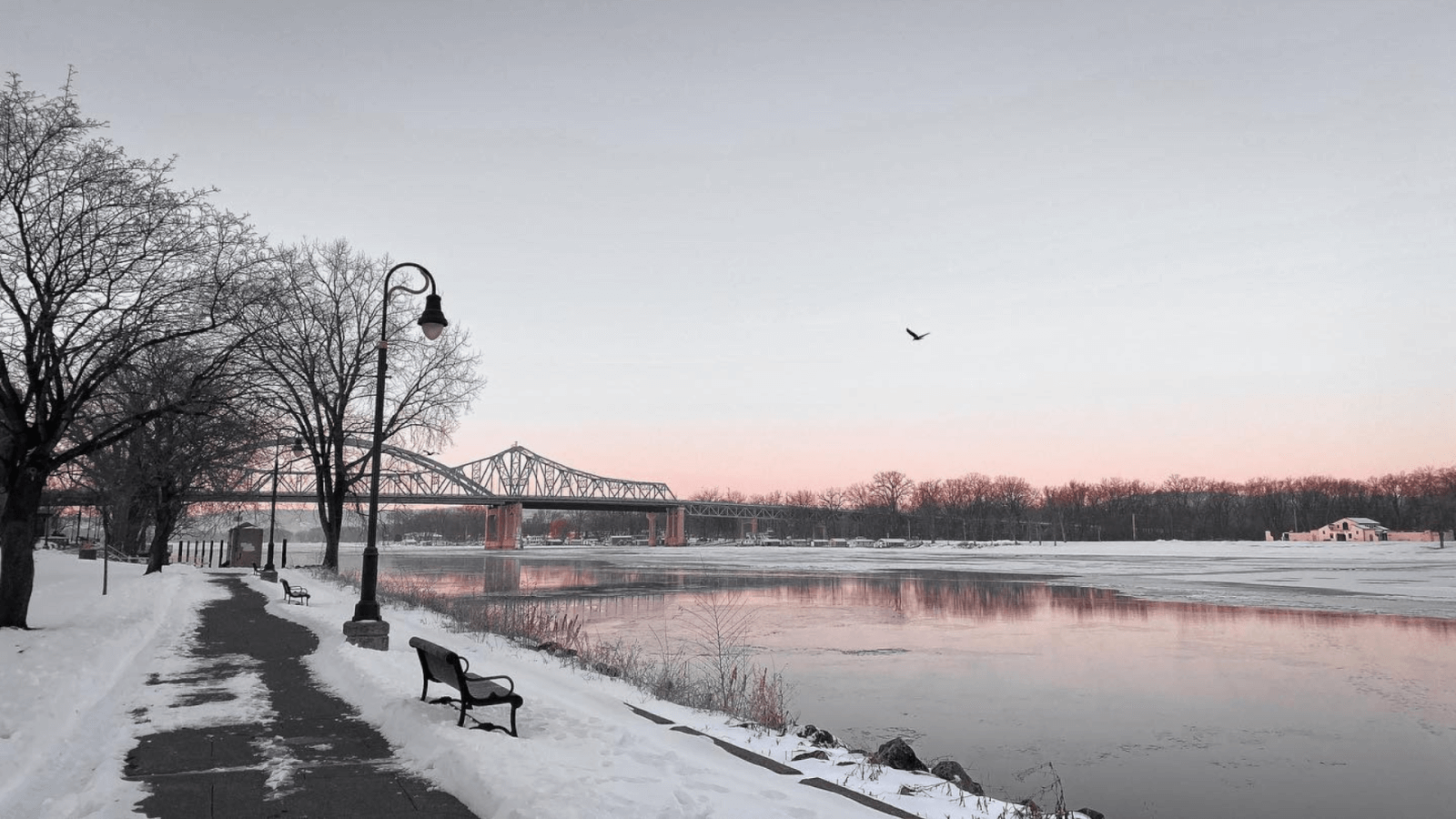 Riverside Park in La Crosse, WI in the winter time