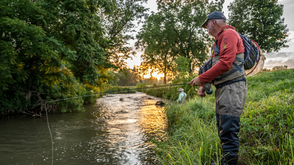Man fly fishing in the Driftless Region