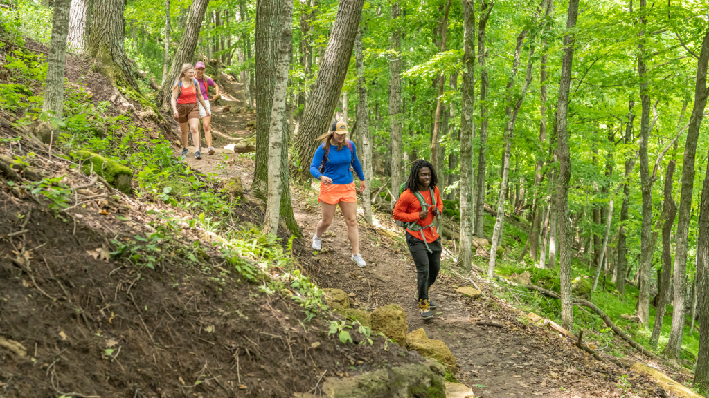 People hiking the Hixon Trails