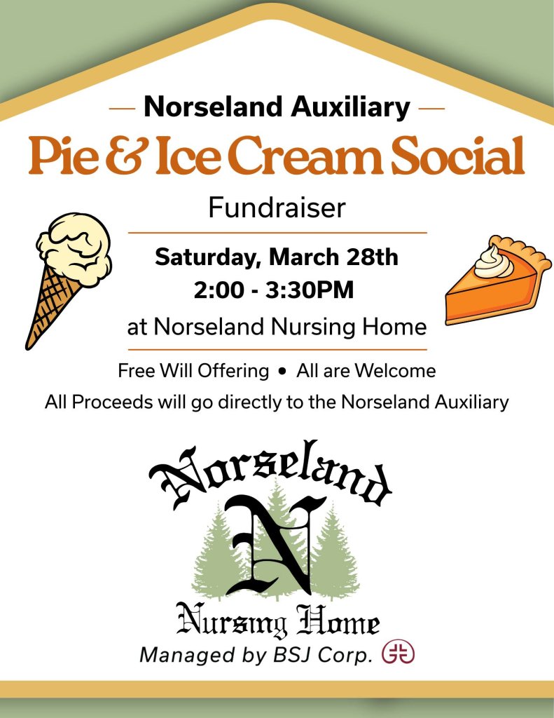 Pie & Ice Cream Social Fundraiser - Norseland Auxiliary