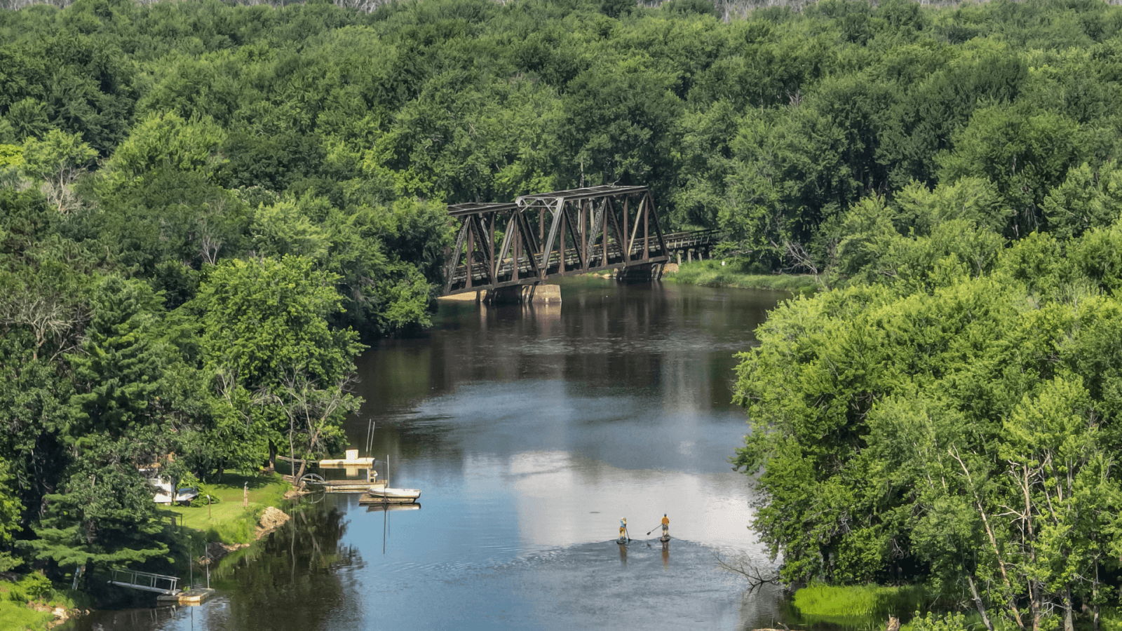 two paddlers at Lytles Landing