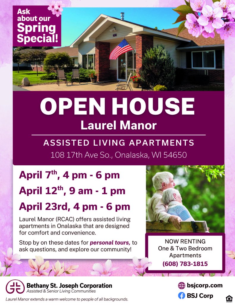April Open Houses at Laurel Manor