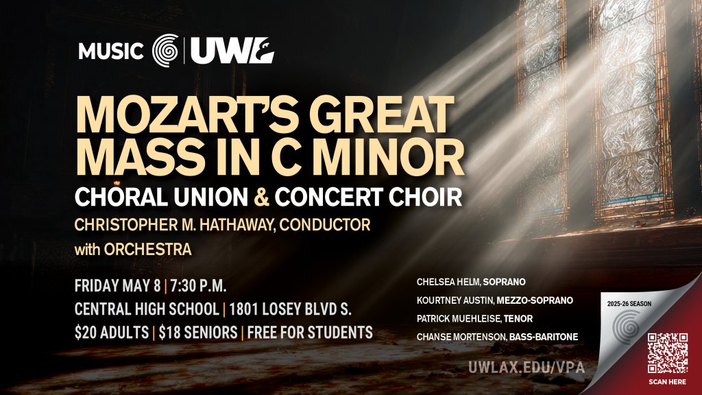 UWL Choral Union & Concert Choir: Mozart's Great Mass in C Minor with orchestra