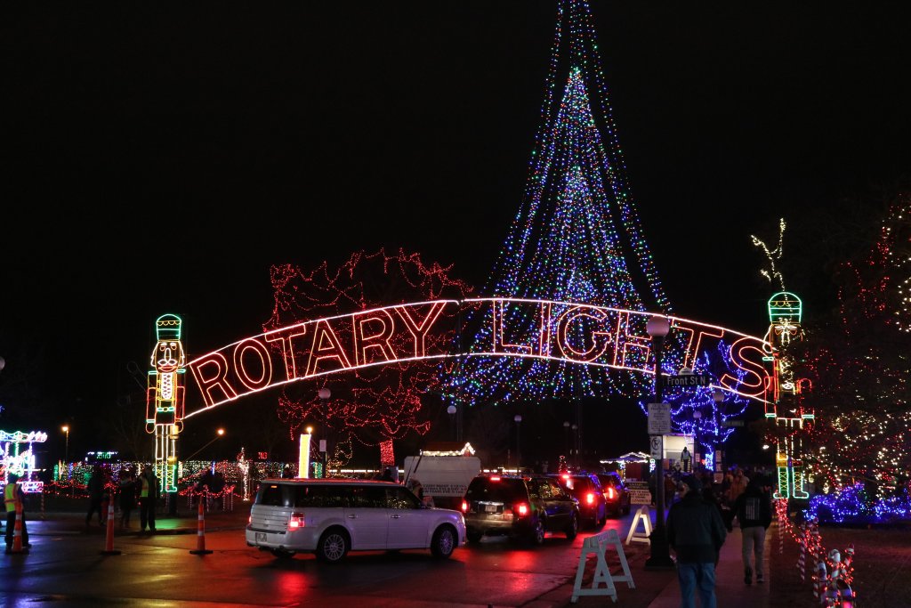 Rotary Lights entrance in the winter