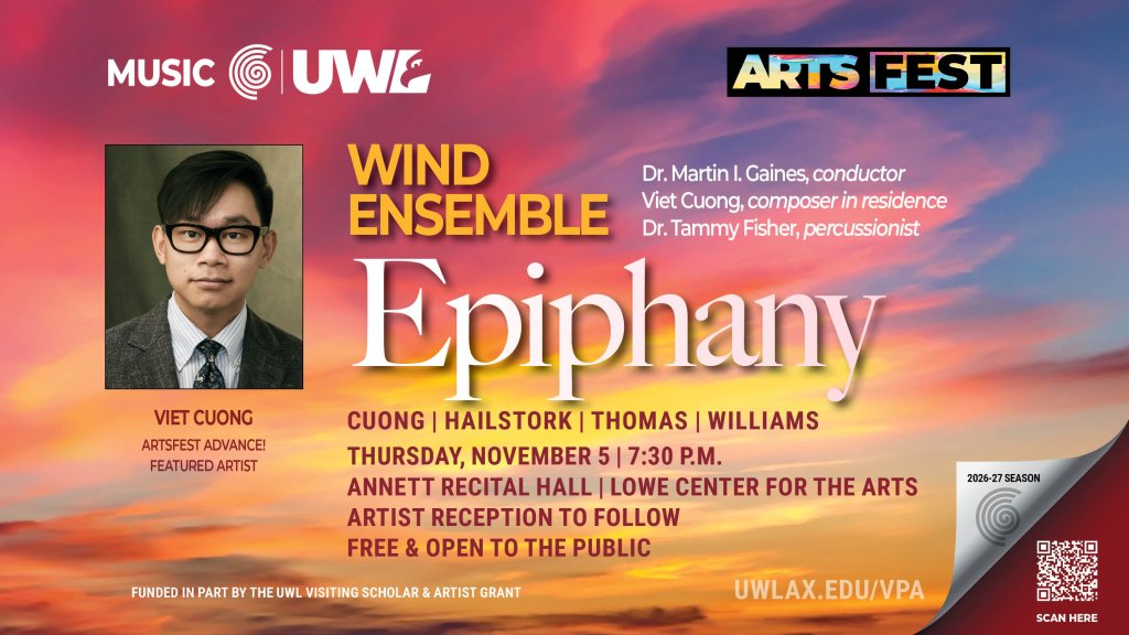 UWL Wind Ensemble ft. Viet Cuong: ArtsFest Advance! Artist in Residence